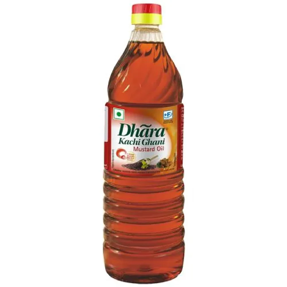 Dhara Oil - Mustard (Kachi Ghani), 1 L Bottle-1.webp